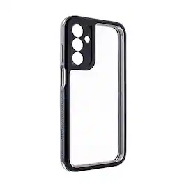 Reiko - Heavy Duty Transparent Shockproof Protection 3-In-1 Hybrid Protective Case For Galaxy A15 5G In - Black