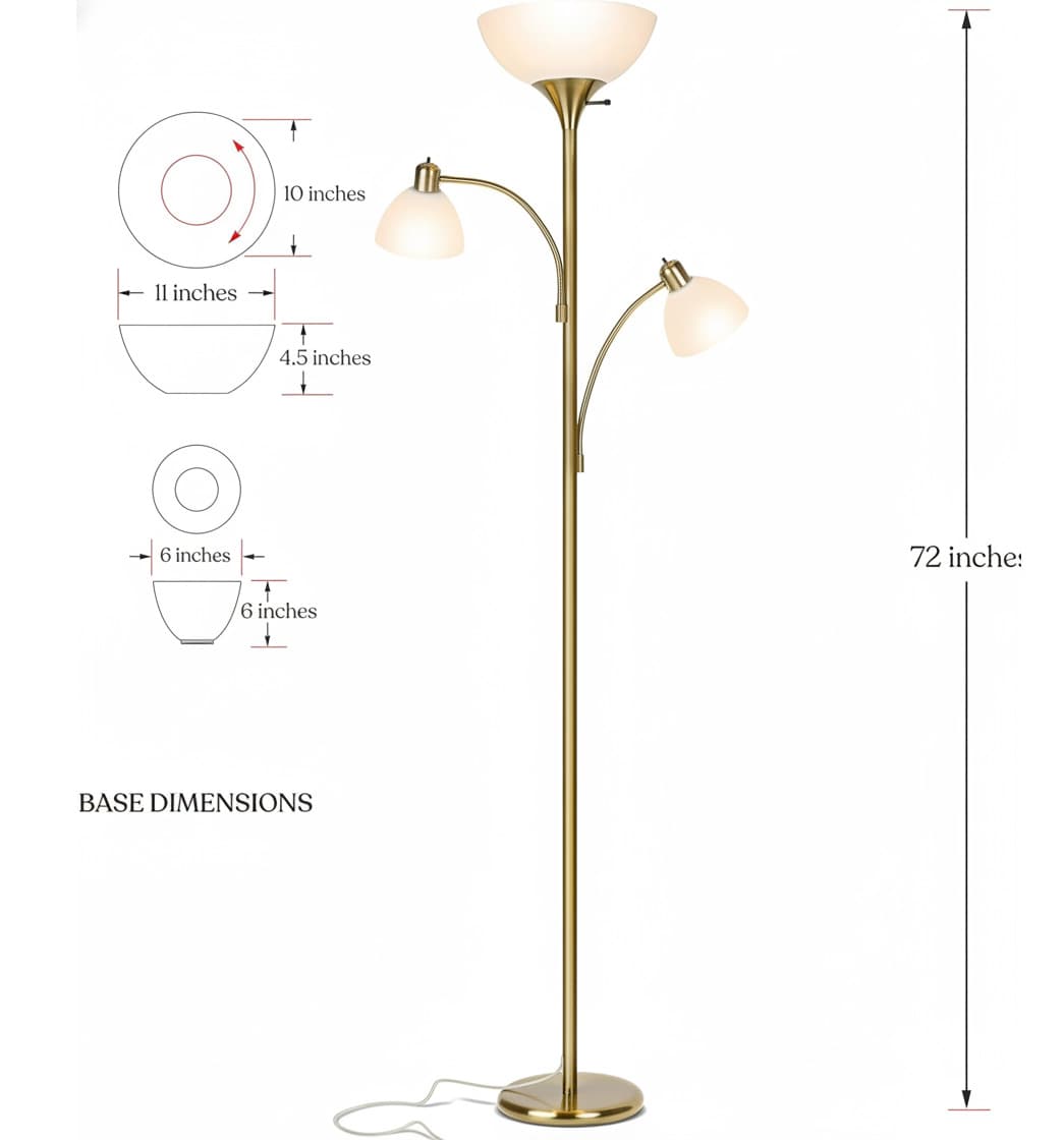 10 inches  
11 inches  
4.5 inches  
6 inches  
6 inches  

72 inches  

BASE DIMENSIONS