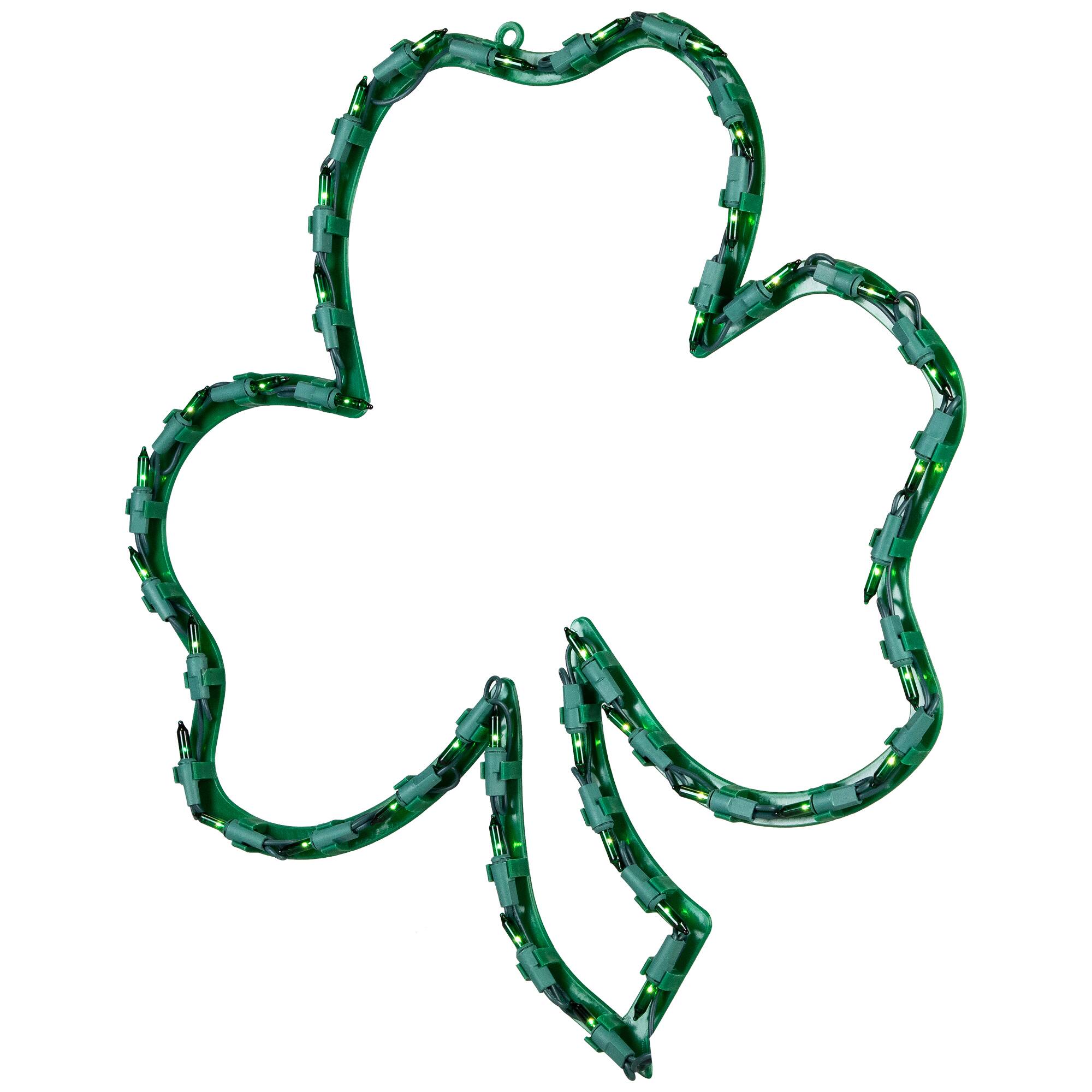 Alt View 3. Northlight - Lighted St. Patrick's Day Irish Shamrock Window Silhouette - 17" - Green.