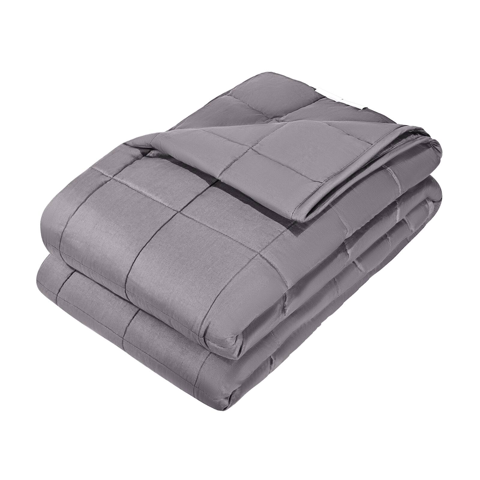 Alt View 5. VEVOR - Weighted Blanket, 25 lbs, 80 x 87 in King Size, Soft 100% Cotton Heavy Blanket with Glass Beads, Breathable Material - Gray.