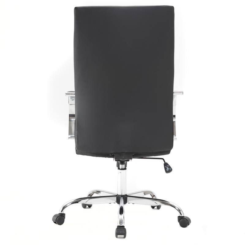 Alt View 4. LeisureMod - Sonora High-Back Leather Office Chair with Adjustable Height, Swivel, and Tilt, Desk, Conference Room, or Home Office - Black.