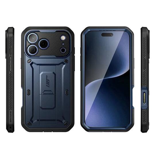 Back. SUPCASE - Unicorn Beetle Pro Rugged Case for iPhone 17 Pro Max – Full-Body Protection with Screen Protector - Azure.