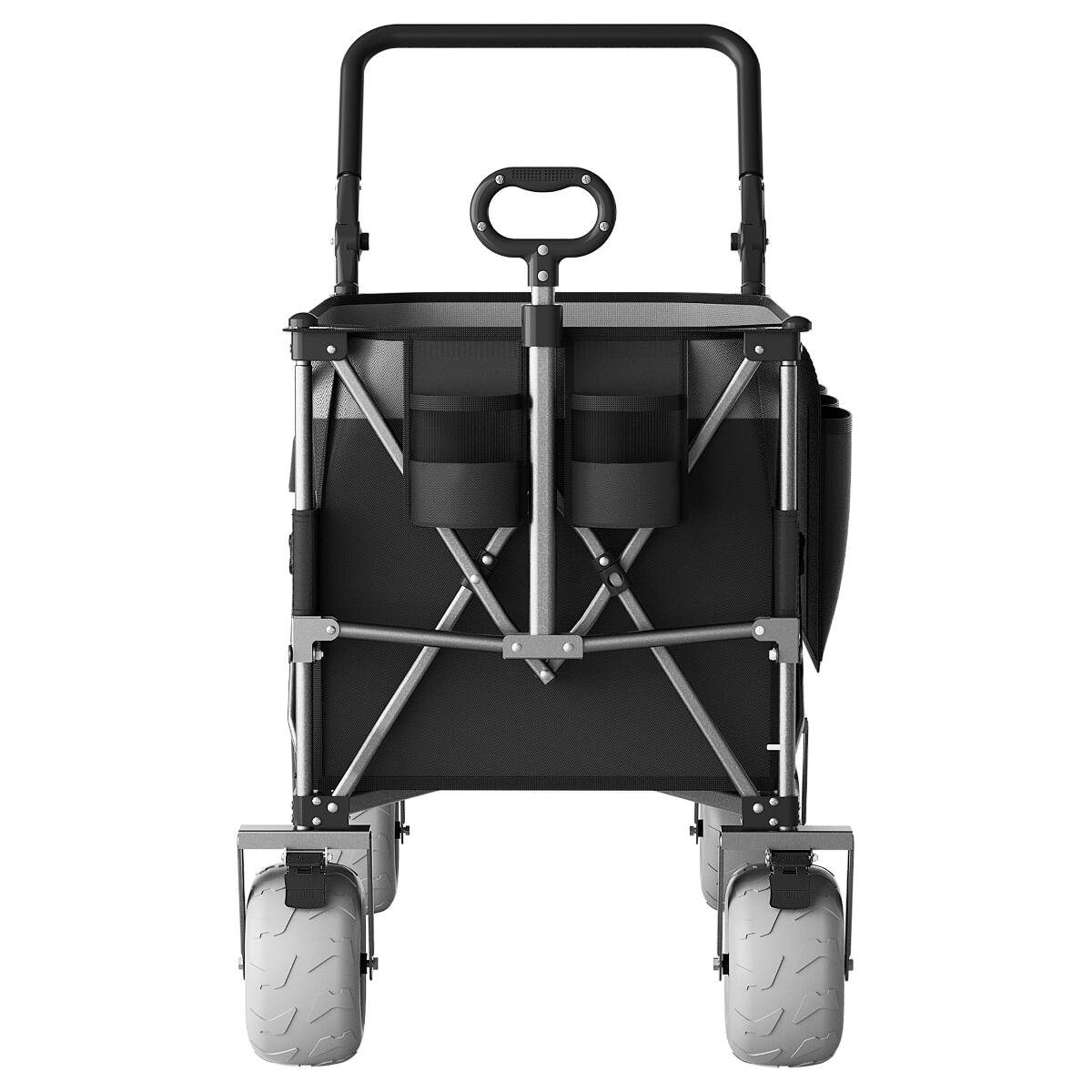 Alt View 3. Loheer - Loheer 400L Heavy-Duty Folding Wagon with Large Wheels, Adjustable Push-Pull Handles for Beach Camping.