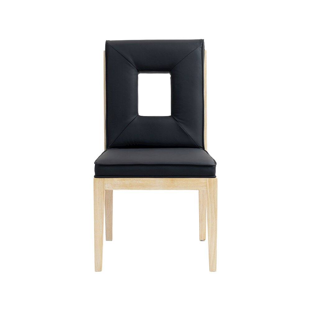 Alt View 2. Meridian Furniture - Gwendolyn Black Vegan Leather Dining Side Chair, Set of 2 - Black.