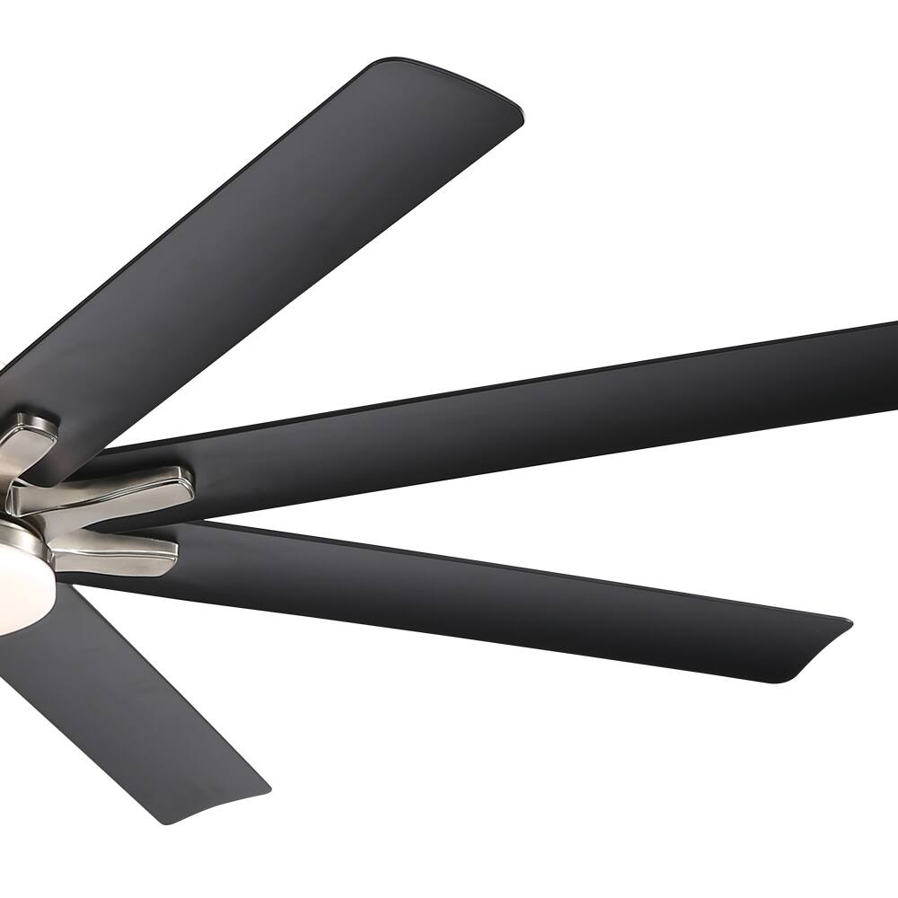 Alt View 4. Sofucor - Large Smart Ceiling Fan with Light, Indoor/Outdoor, Alexa/Google/App Control, 8 ABS Blades, Remote - Nickel-66inch.