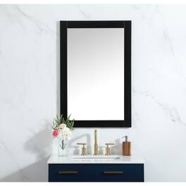 Elegant Decor - Aqua vanity mirror 24x36 inch in - Black