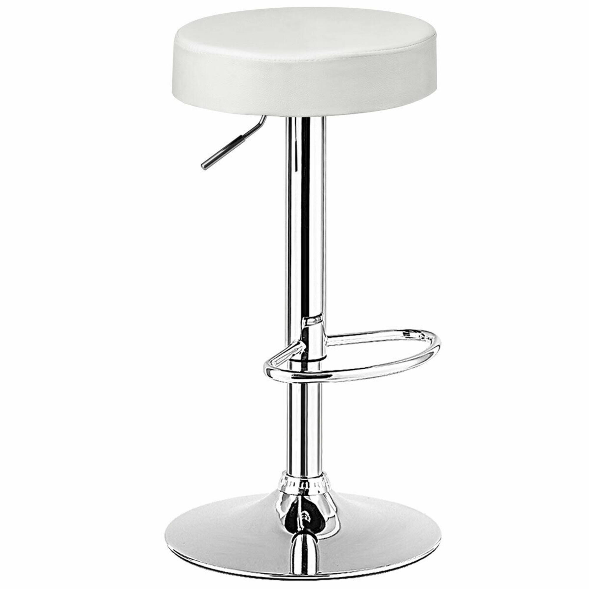 Alt View 4. Gymax - Gymax 2PCS Adjustable Swivel Bar Stool PU Leather Kitchen Counter Bar Chairs White - White.
