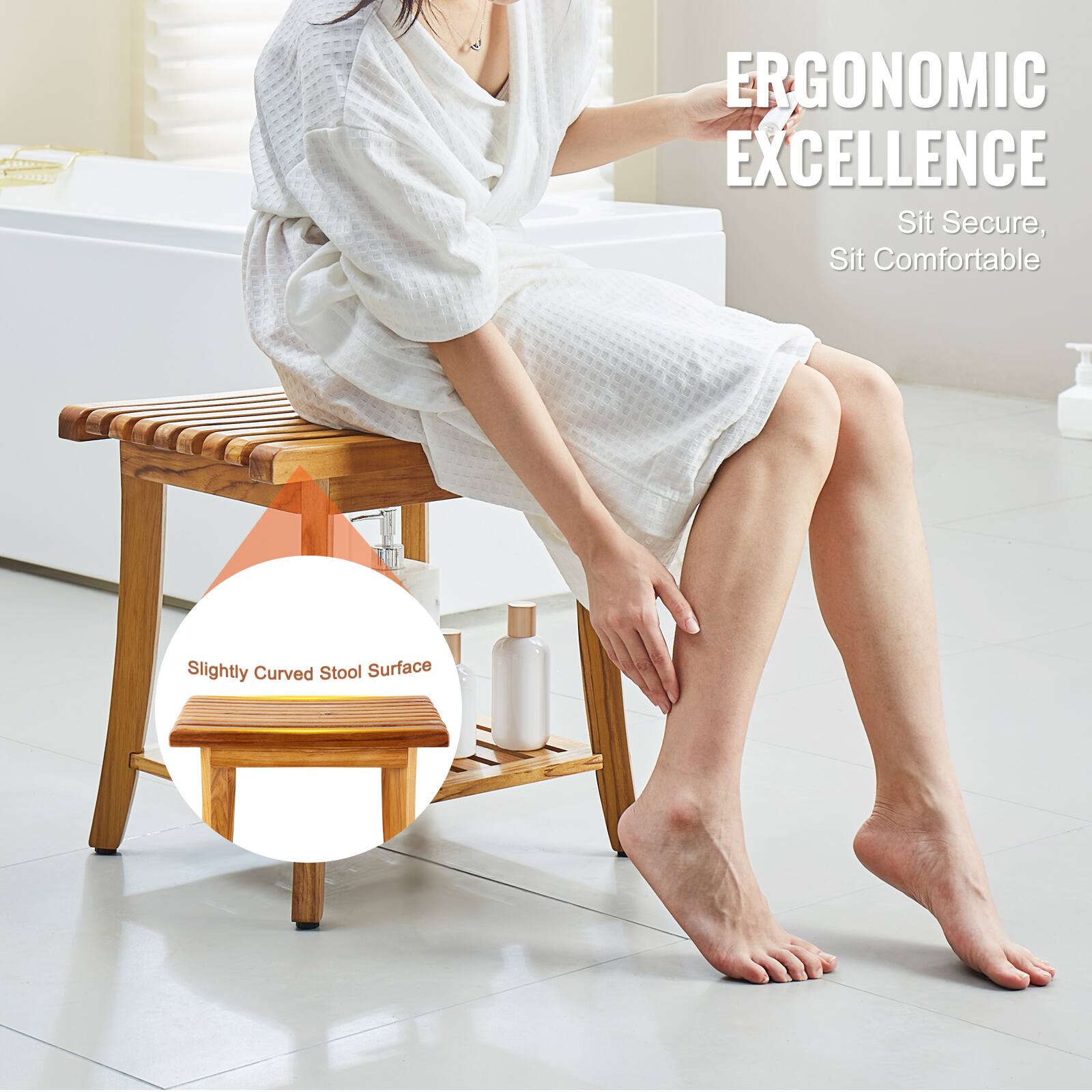 ERGONOMIC EXCELLENCE  
Sit Secure, Sit Comfortable  

Slightly Curved Stool Surface