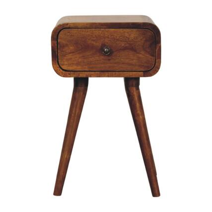 Front. Artisan Furniture - Artisan Furniture Solid Wood Avora Mini Chestnut Nightstand with 1 drawer - Chestnut.