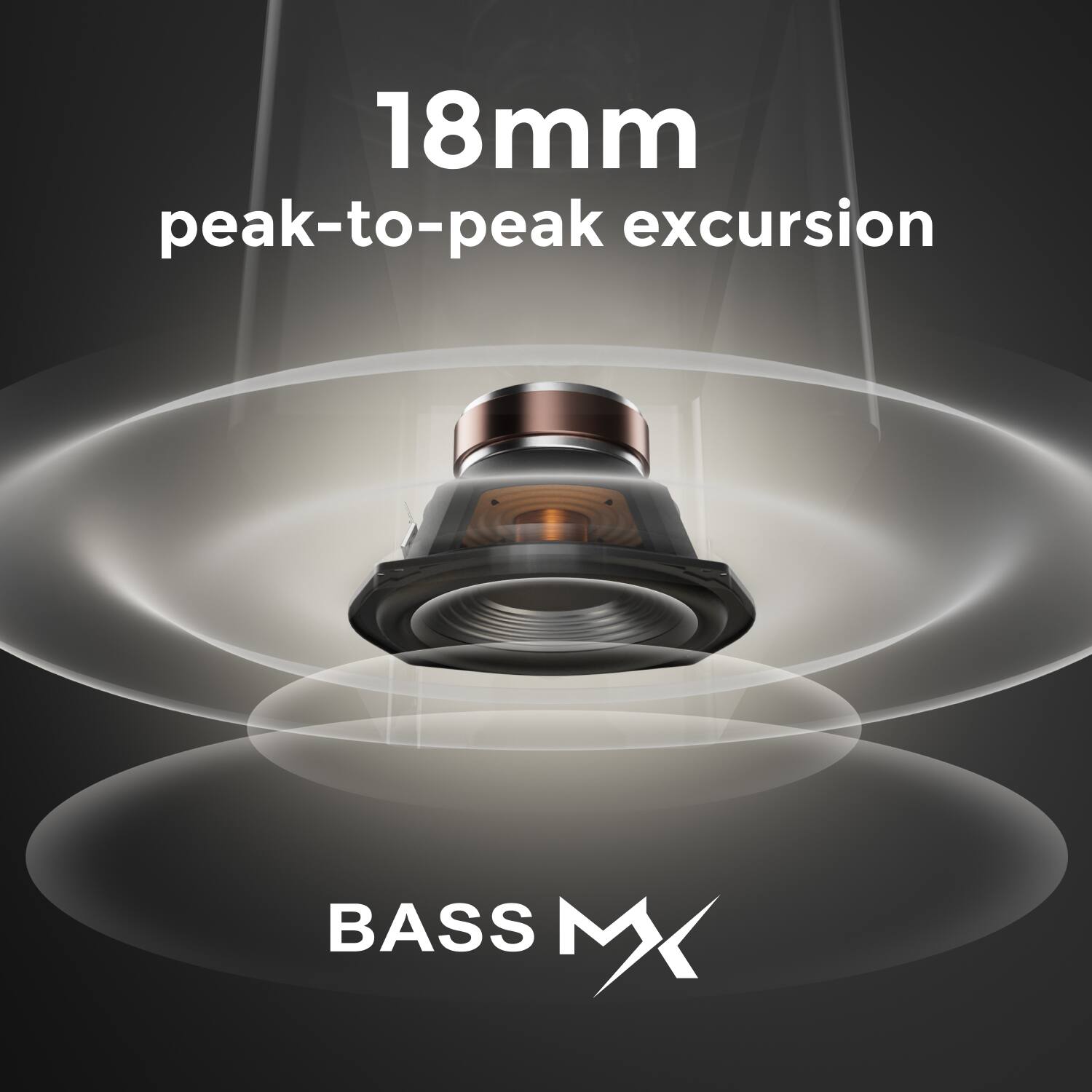 18mm peak-to-peak excursion BASS Mx