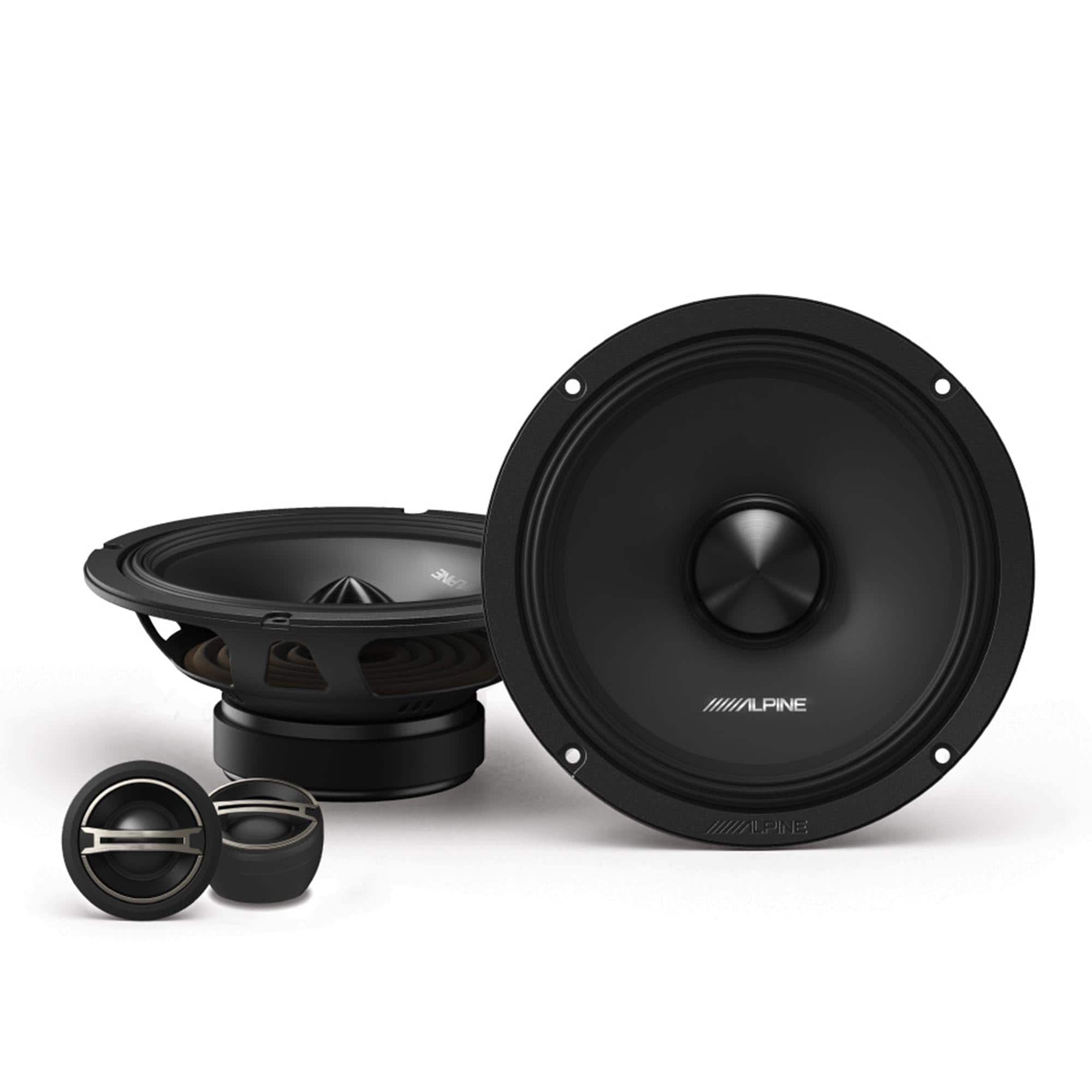 Alpine - DM-65C-G 6.5" Component 2-Way Speaker Set, Pair - Black/Gray