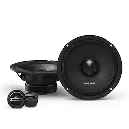 Alpine - DM-65C-G 6.5" Component 2-Way Speaker Set, Pair - Black/Gray