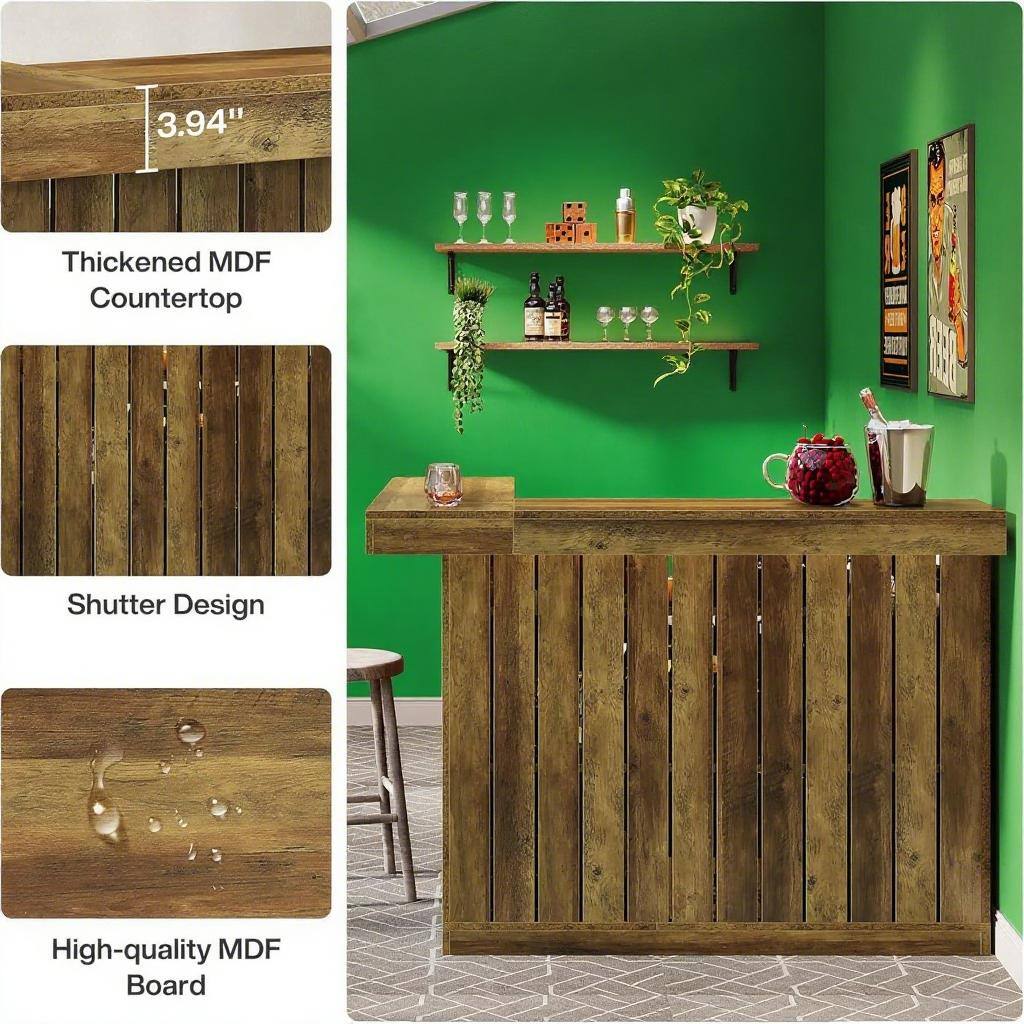 3.94" Thickened MDF Countertop  
Shutter Design  
High-quality MDF Board