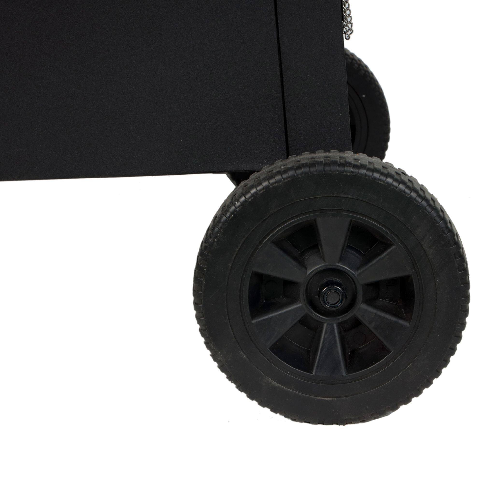 Alt View 8. Grill Boss - Grill Boss 4-Burner Outdoor Propane Gas Grill with Side Burner and Wheels, Black - Silver, Black.