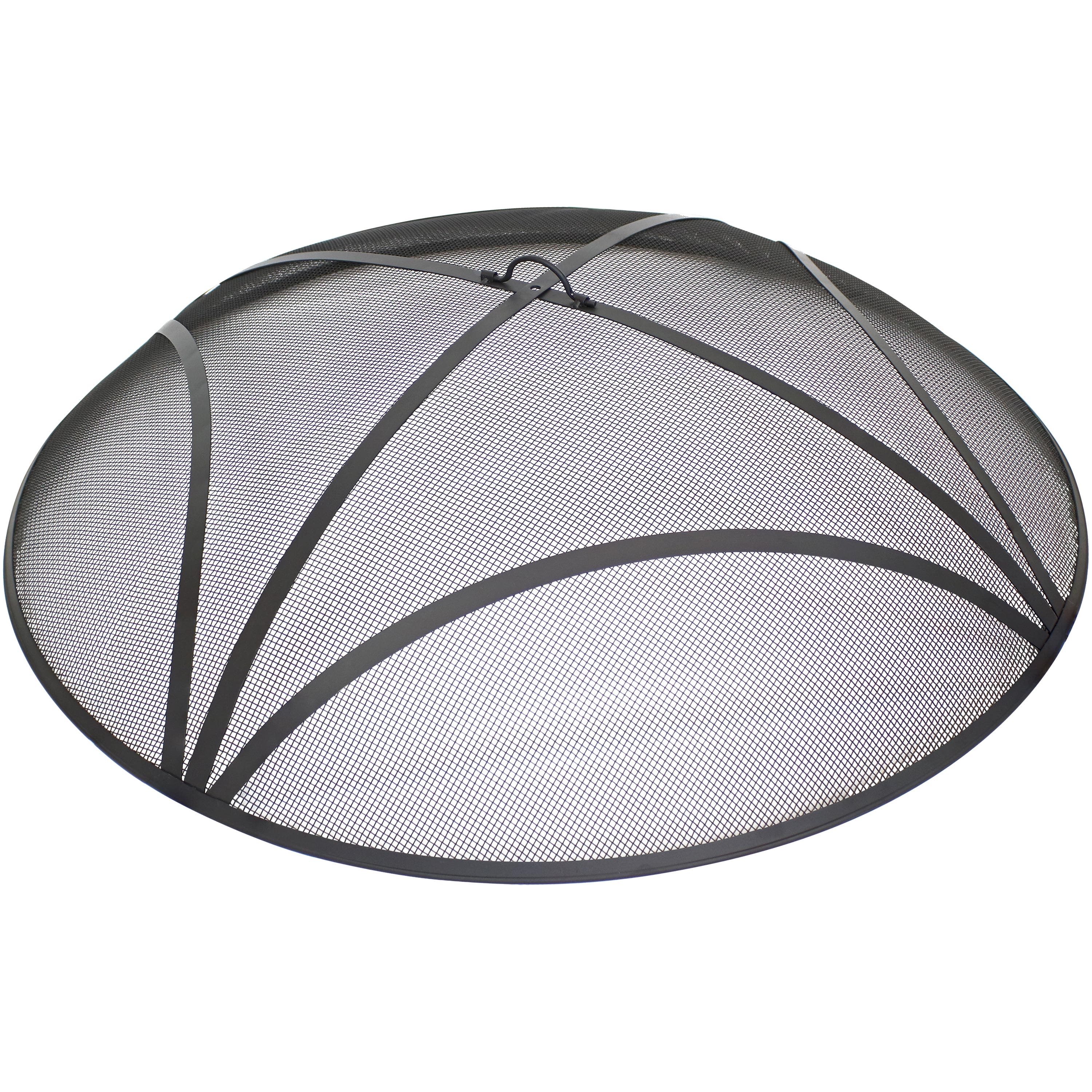 Sunnydaze - 36 in Reinforced Steel Mesh Round Fire Pit Spark Screen - Black