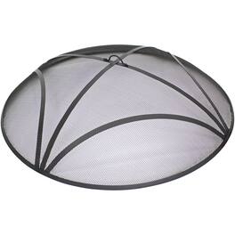 Sunnydaze - 36 in Reinforced Steel Mesh Round Fire Pit Spark Screen - Black