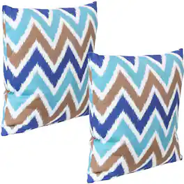 Sunnydaze - Square Throw Pillow Cover - 17 in - Set of 2 - Chevron Bliss