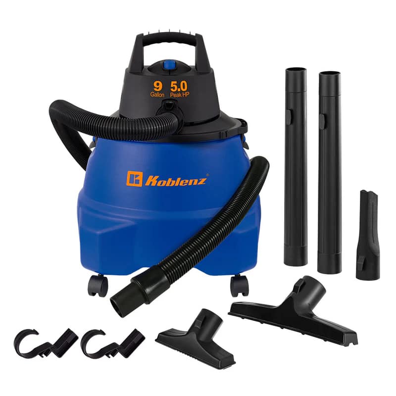 Koblenz - Deluxe Wet/Dry 9 gal. Cannister Vacuum Cleaner with 5-year Warranty - Blue