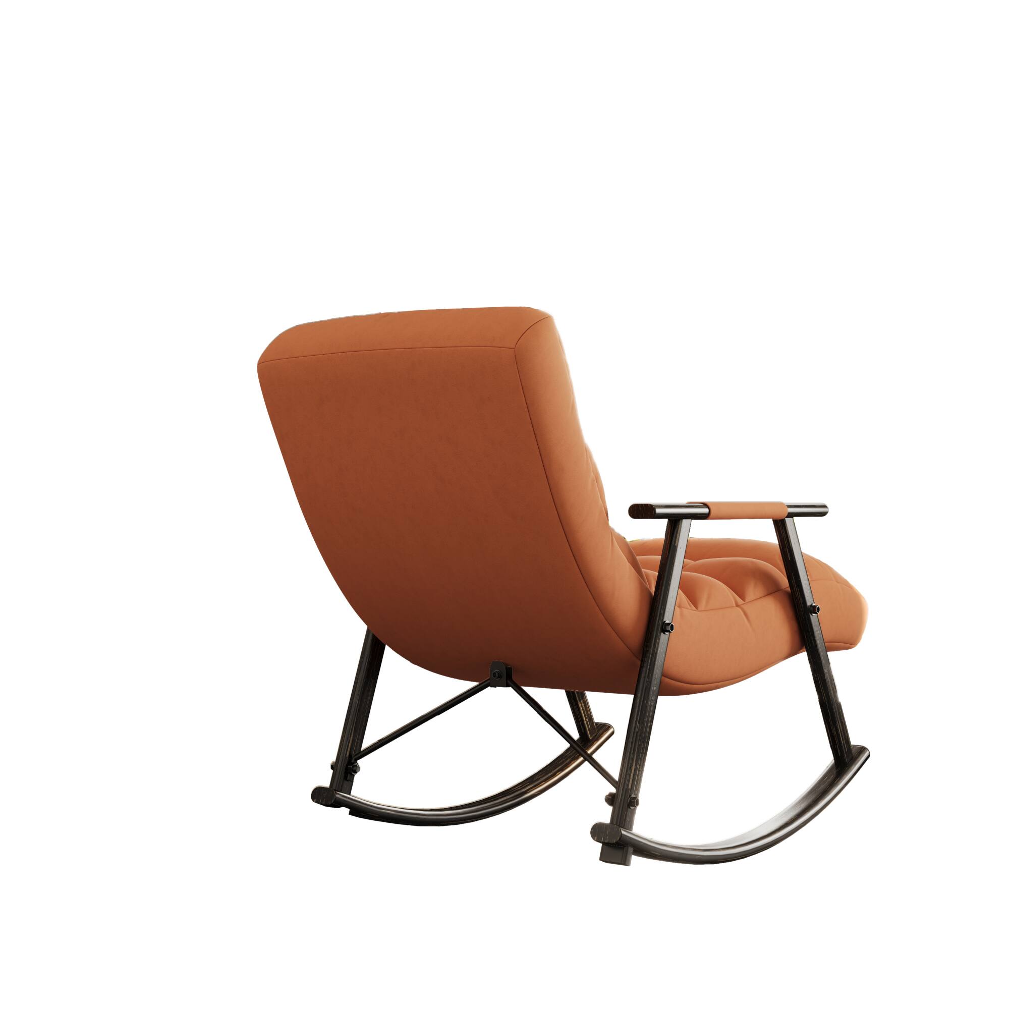 Alt View 7. GOODSILO - Adjustable High Back Casual Rocking Chair with Footrest and Side Pockets for Living Room Bedroom or Balcony - Orange.