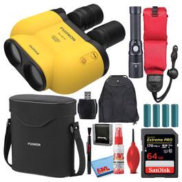 Fujifilm - 14x40 TSX1440 Techno-Stabi Image-Stabilized Binoculars Bundle - Yellow