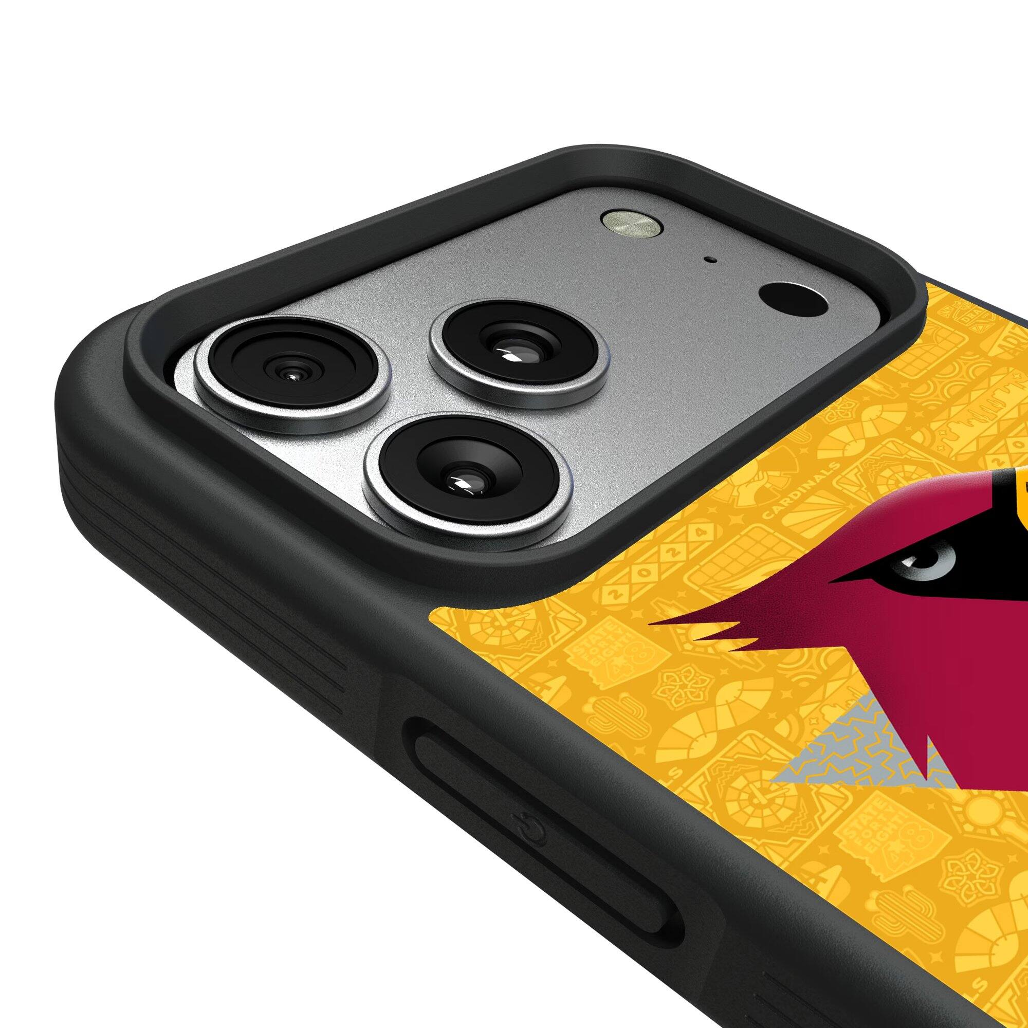 Alt View 2. Keyscaper - Arizona Cardinals iPhone Bump Case - 15 Pro - Black.
