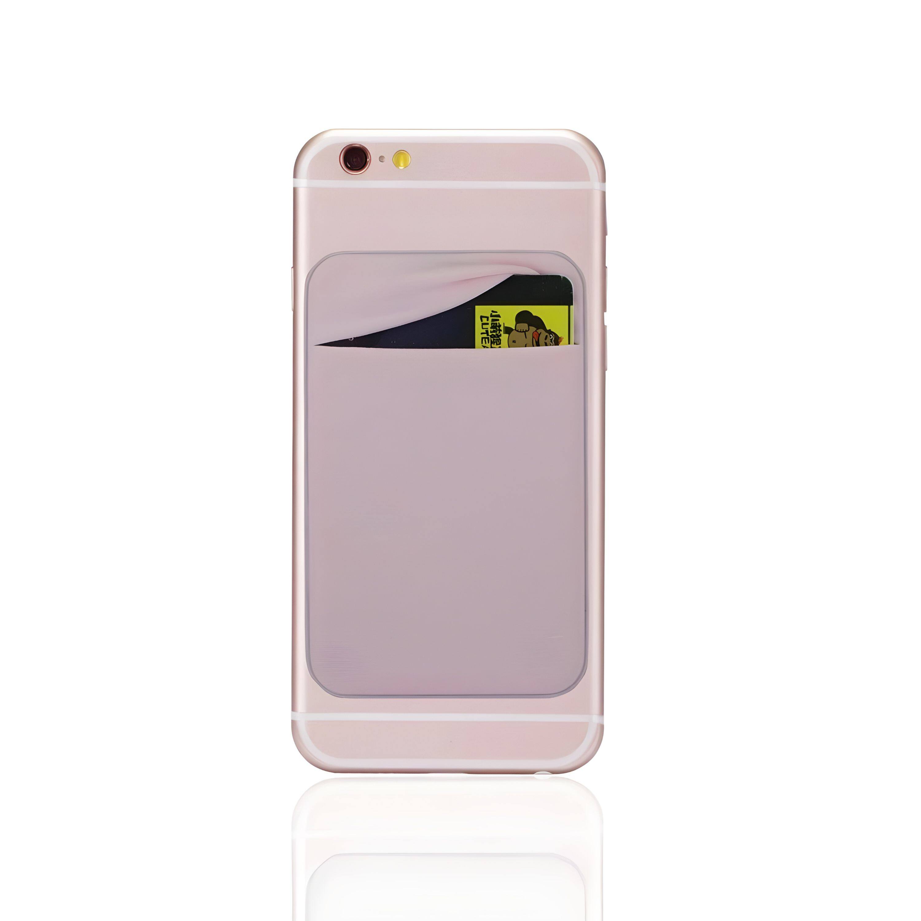 Angle. Kitcheniva - Universal Adhesive Pocket Stick-On Wallet For Cell Phone - Light Pink.
