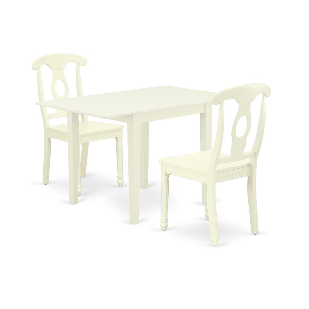 Left. East West Furniture - Dining Room Set Linen White - Brown.