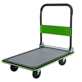 LOVMOR - 660-Lb Foldable Flatbed Cart with 360 Degree Swivel Wheels - Green