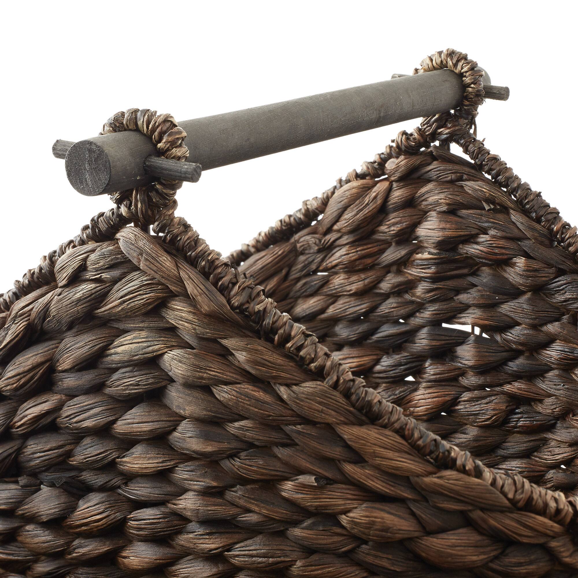 Alt View 4. Casafield - Toilet Paper Roll Holder Magazine Storage Basket - Wicker Bathroom Tissue Bin - Espresso.