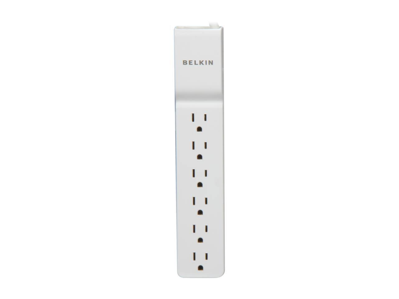 Alt View 1. Belkin - BELKIN BE106001-06R 6 ft 6 Outlets 720 J Home/Office SlimLine Surge Suppressor - Black.