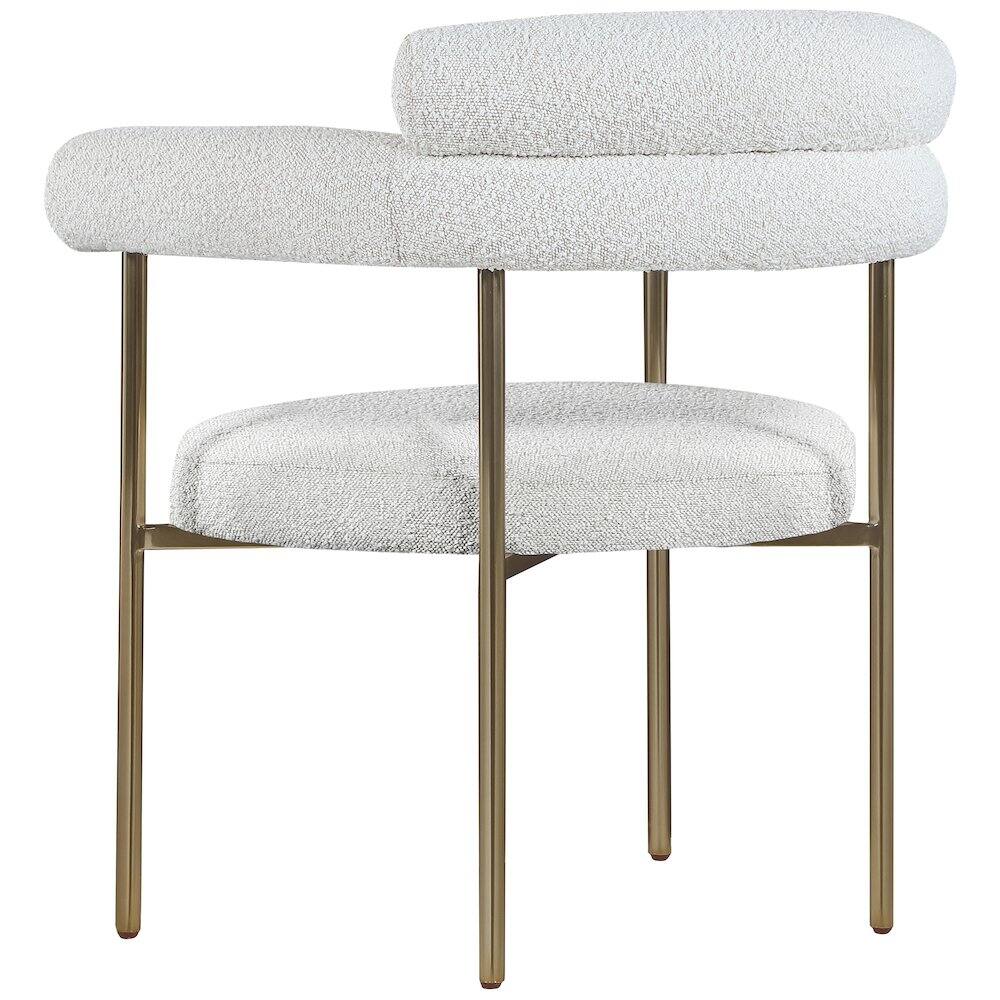 Alt View 4. Meridian Furniture - Blake Cream Boucle Fabric Dining Chair, Set of 2 - Beige.