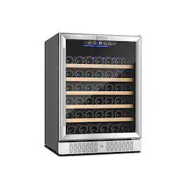 Empava - 52-Bottle Wine Cooler – Freestanding/Built-In, Anti-Vibration - Stainless Steel