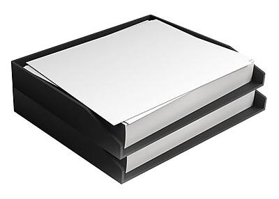 TRU RED - TRU RED™ Side Load Stackable Plastic Letter Trays, 2/Pack (TR55289) - Black