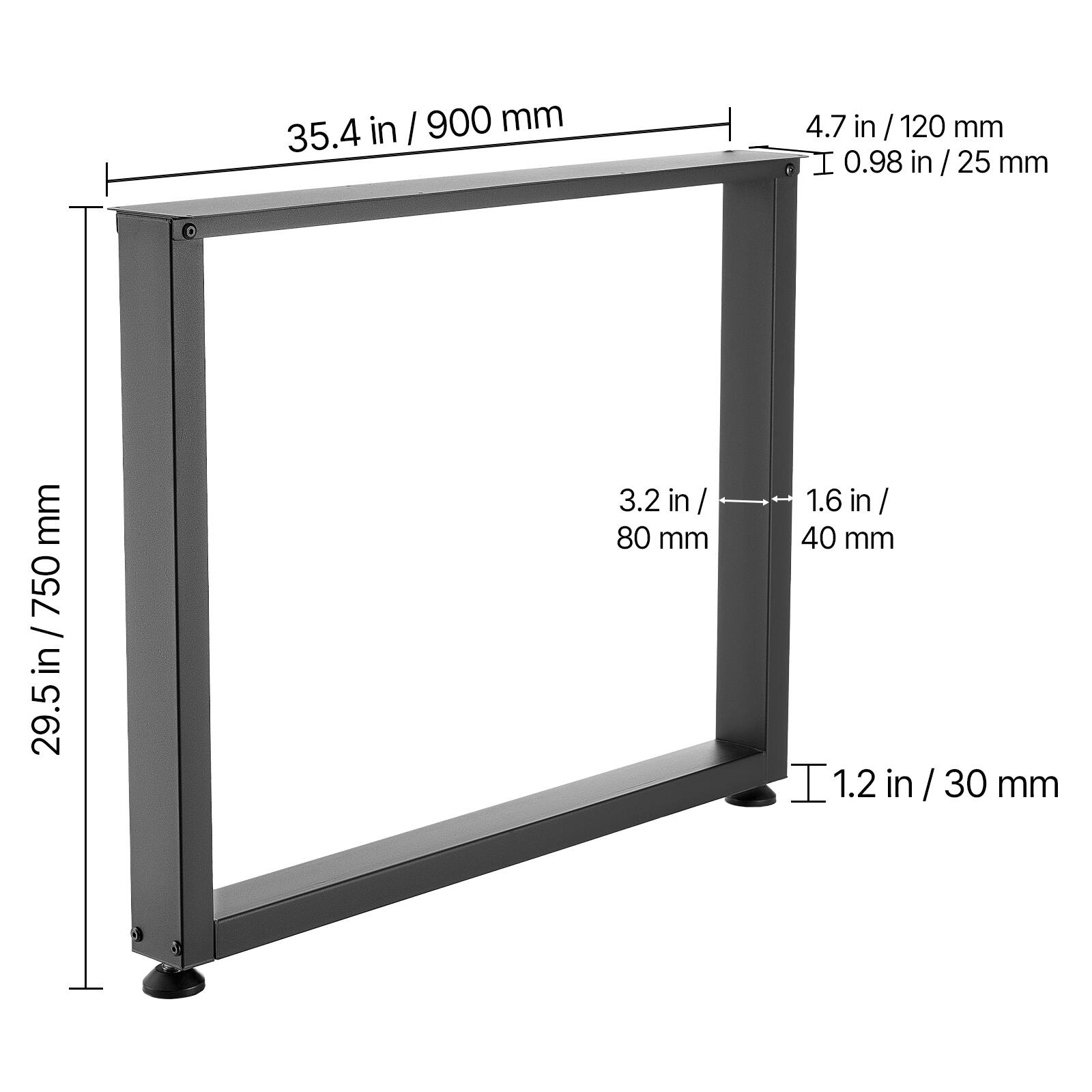 - 35.4 in / 900 mm
- 4.7 in / 120 mm
- 0.98 in / 25 mm
- 29.5 in / 750 mm
- 3.2 in / 80 mm
- 1.6 in / 40 mm
- 1.2 in / 30 mm