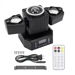 Topteng - Moving Head Light with Disco Ball – DMX512, Red/Green Laser, Strobe, Sound-Active, Fit for DJ, Stage & Nightclub Shows - Black