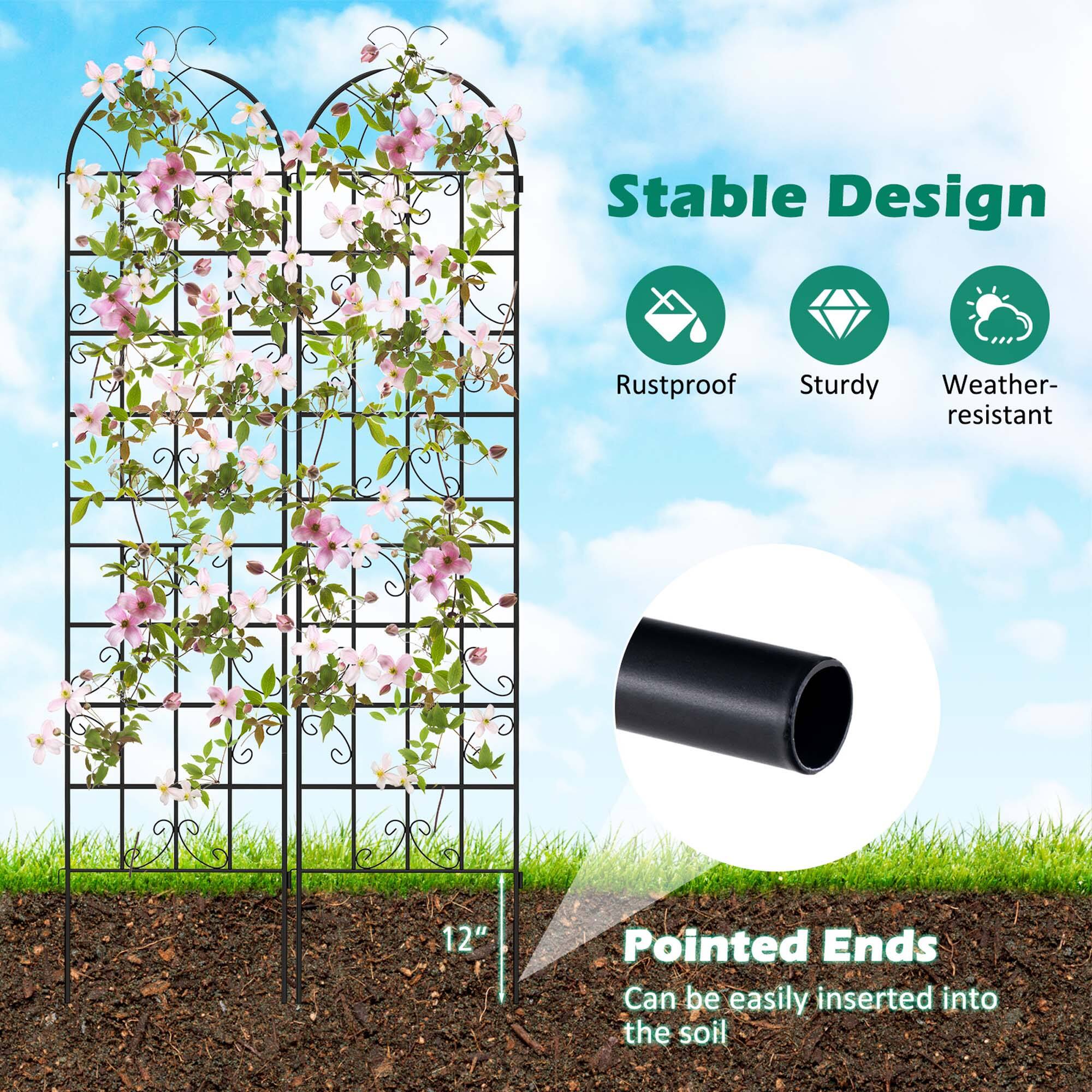 Stable Design  
Rustproof  
Sturdy  
Weather-resistant  

12" Pointed Ends  
Can be easily inserted into the soil