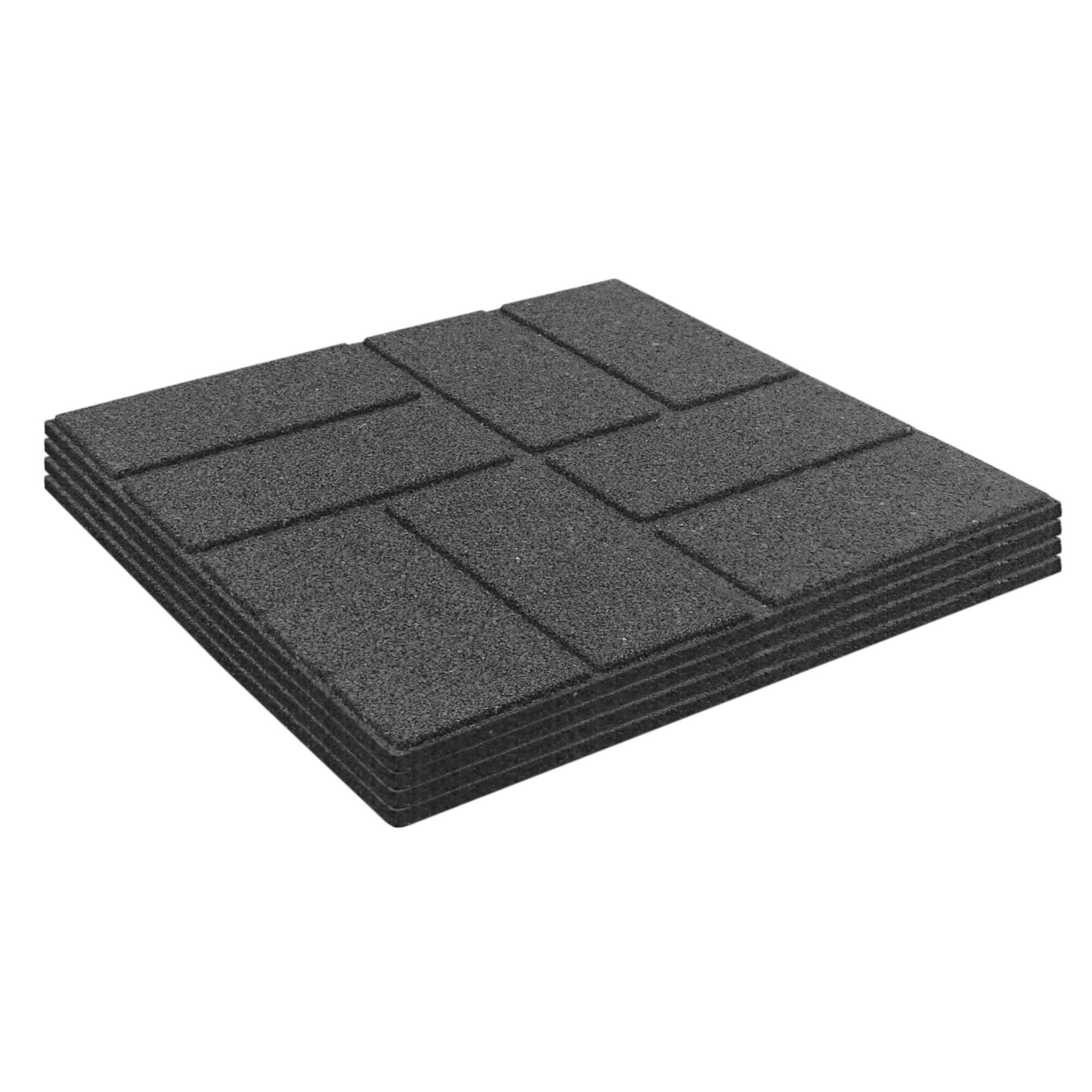 Alt View 7. Tierra Verde - Tierra Verde 16" x 16" Brick Rubber Paver, Outdoor Floor Tiles, Grey, 4 Pack.