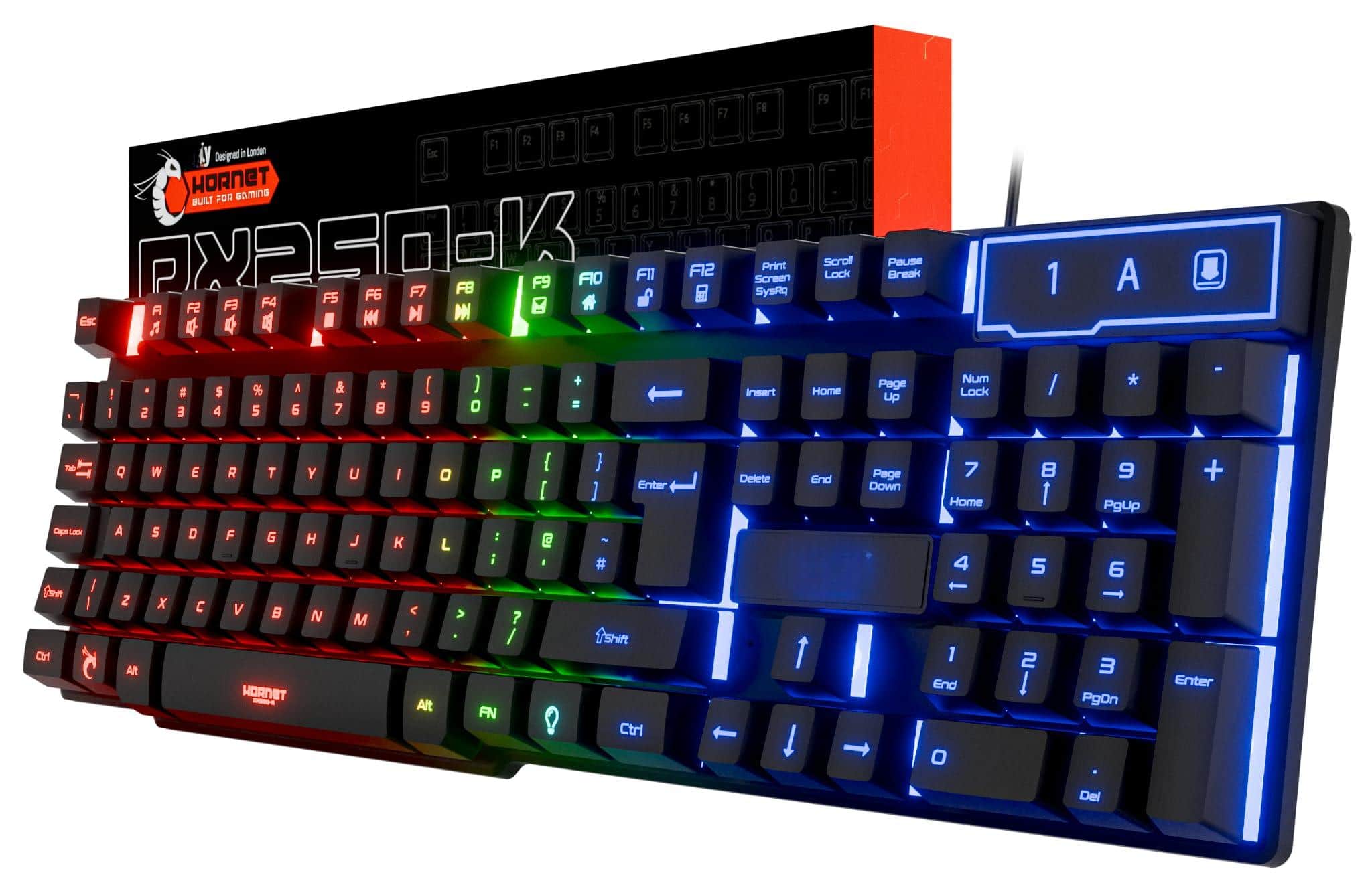 COTTAGE - Gaming Usb Rainbow Keyboards Designed For Pc Gamers Ps4 Ps5 Laptop Rx 250 Hornet Edition Brand - Black