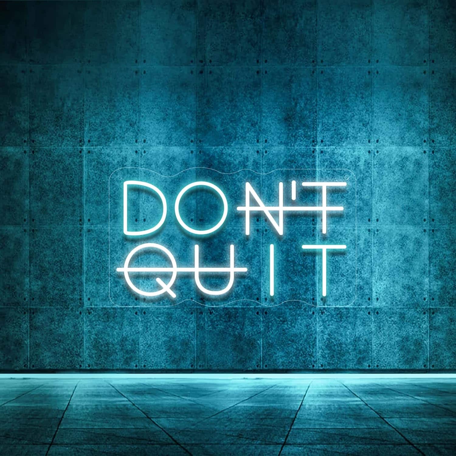 Auledio - Don't Quit LED Neon Sign for Wall Decor DO IT Neon Lights Party Decorations USB Powered Switch LED Neon Lights - Blue&White