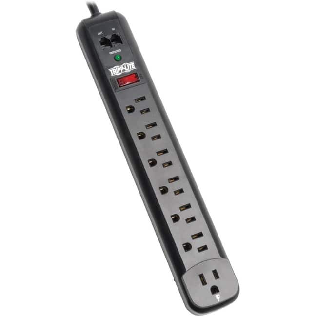 Eaton Tripp Lite Series Protect It! 7-Outlet Surge Protector, 6 ft. (1.83 m) Cord, 1080 Joules, Modem/Fax Protection - Unknown
