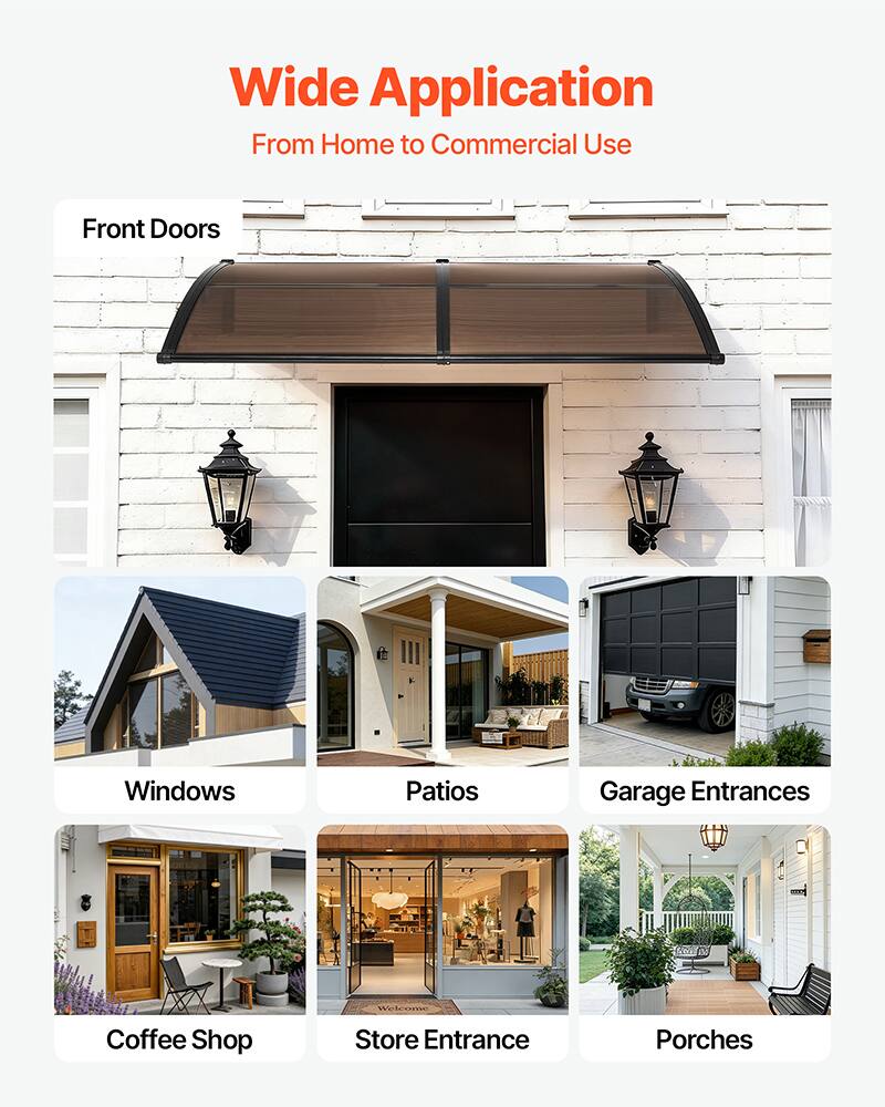 Wide Application  
From Home to Commercial Use  

Front Doors  
Windows  
Patios  
Garage Entrances  
Coffee Shop  
Store Entrance  
Porch