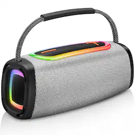 Dazzed Corner - Bluetooth Speakers, Portable Wireless Speaker with RGB Lights - Gray