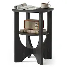 Songmics Home - Side Table, 2 Tier Small Accent End Table, Nightstand with Lower Shelf for Small Spaces, Living Room, Bedroom - Charcoal Gray