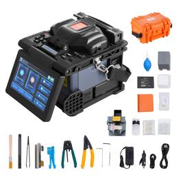 VEVOR - Fiber Fusion Splicer 6-Motor, Core Alignment Fiber Optic Splicer 6s Splicing & 13s Heating with 5" LCD Screen - Black