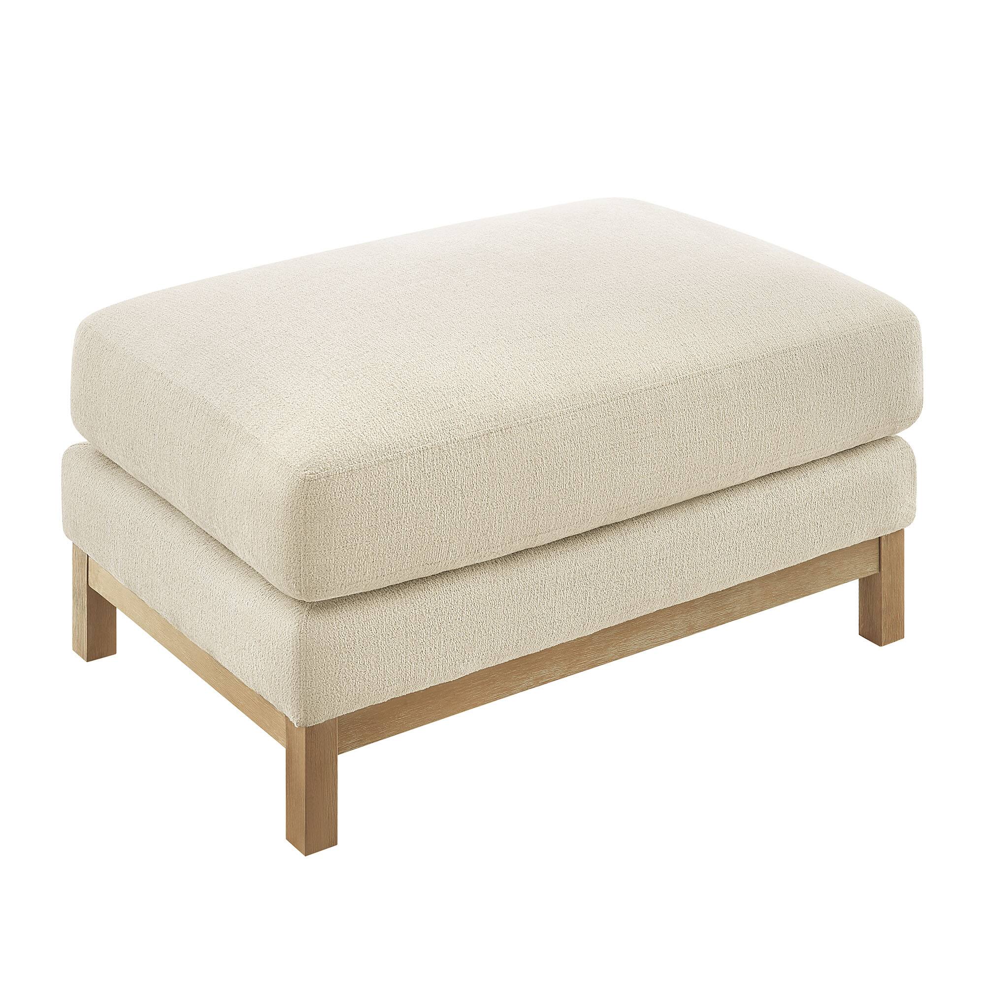 Alt View 5. Modway - Roscoe Upholstered Ottoman - Ivory.