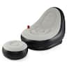 Costway - Inflatable Lounge Sofa with Ottoman, Portable Air Sofa for Adults with Flocked Surface - Gray + Black
