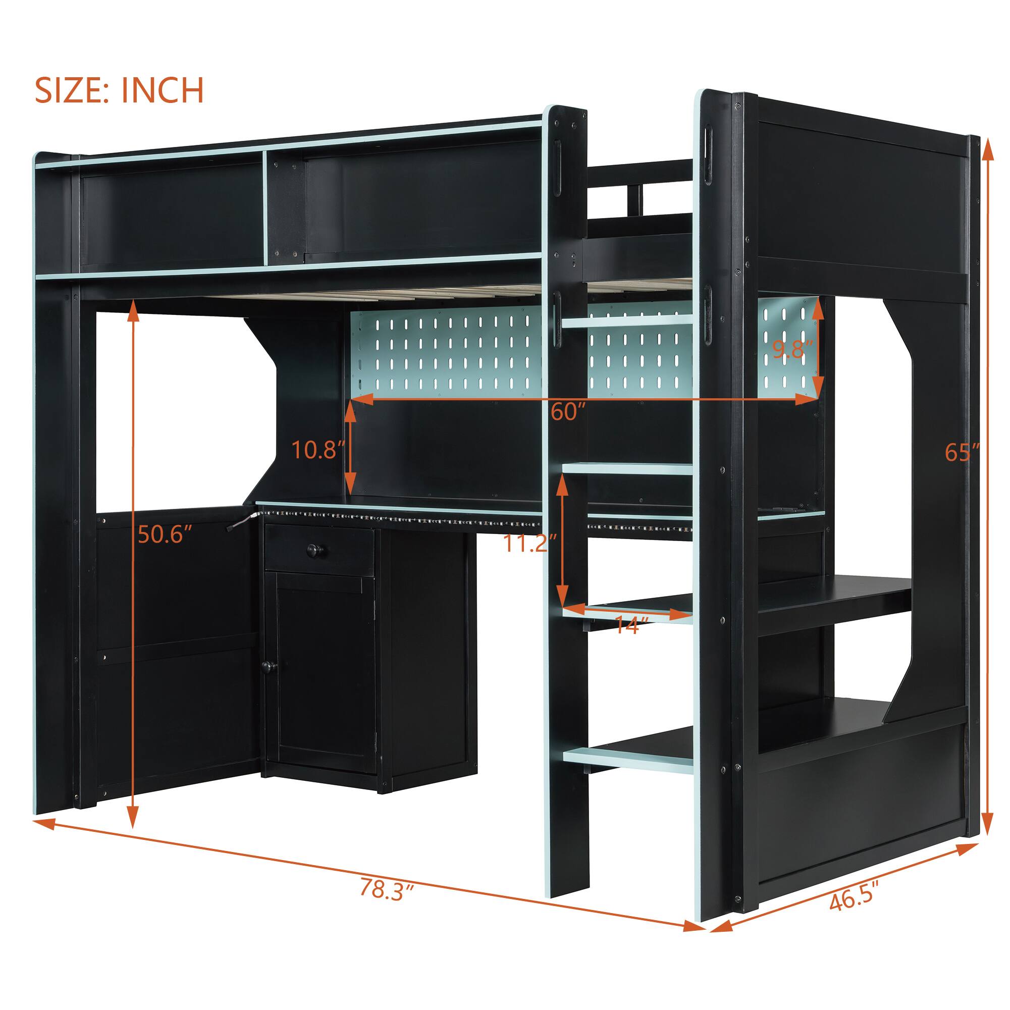 SIZE: INCH  
9.8"  
60"  
10.8"  
65"  
50.6"  
11.2"  
14"  
78.3"  
46.5"