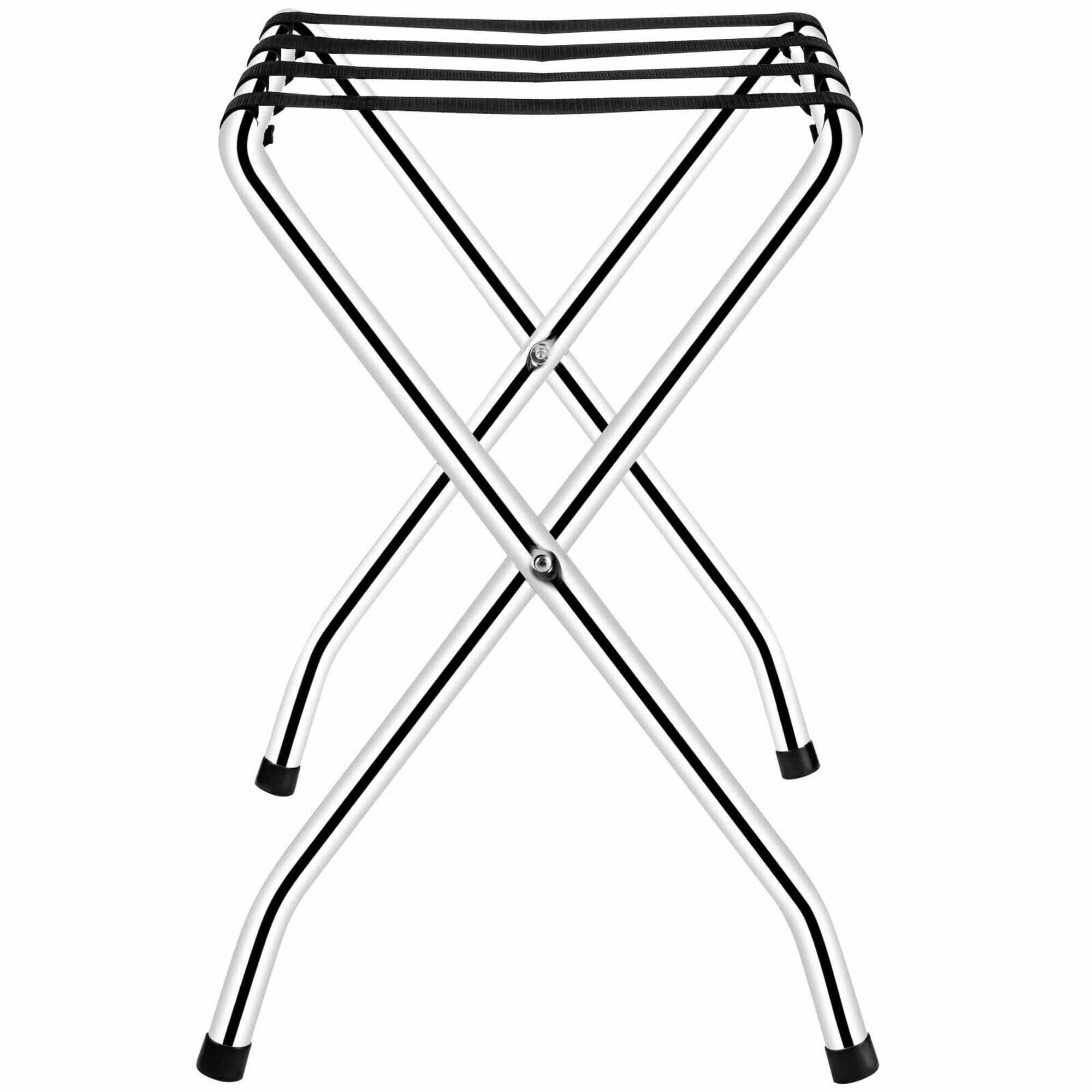 Alt View 3. Costway - Costway Set of 4 Folding Luggage Rack Chromed Metal Suitcase Holder Shelf for Home Hotel - Silver,Black.