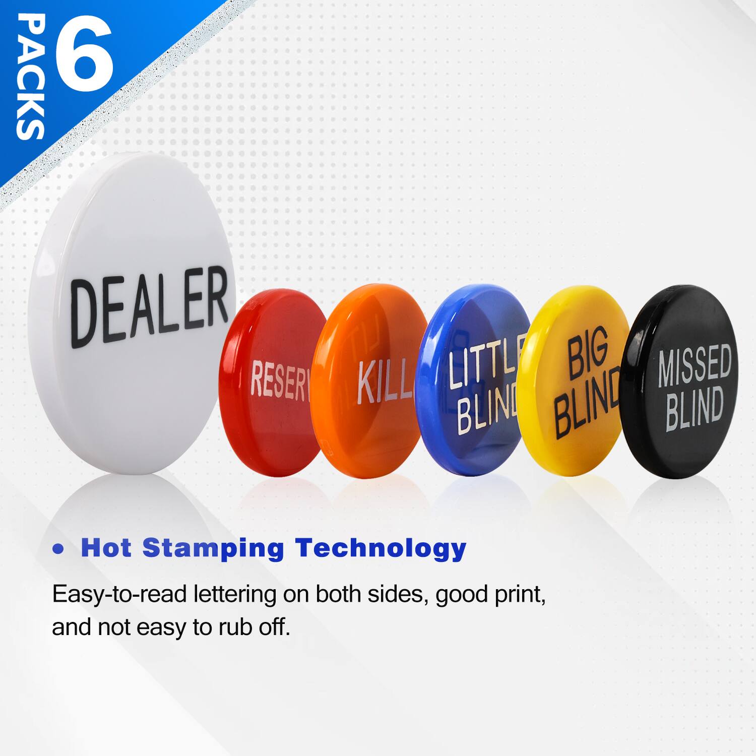 PACKS 6 DEALER RESERVE KILL LITTLE BIG MISSED BLIND Hot Stamping Technology Easy-to-read lettering on both sides, good print, and not easy to rub off.