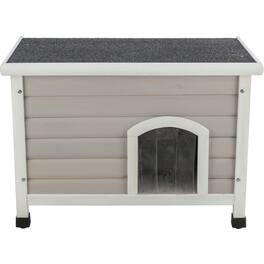 TRIXIE - Classic Elevated Weatherproof Cat House, 2 Cover Openings, Indoor-Outdoor - Gray